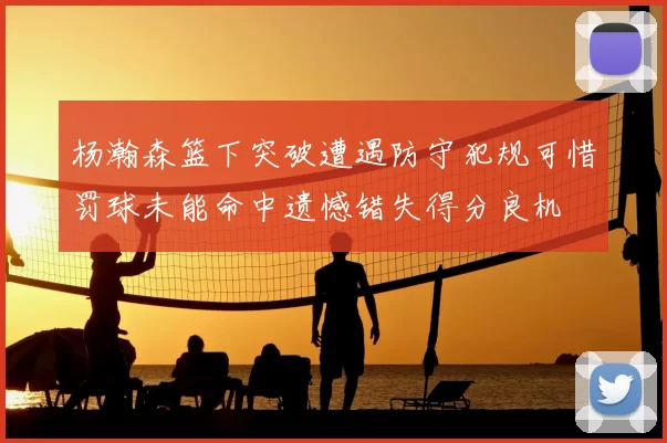 杨瀚森篮下突破遭遇防守犯规可惜罚球未能命中遗憾错失得分良机
