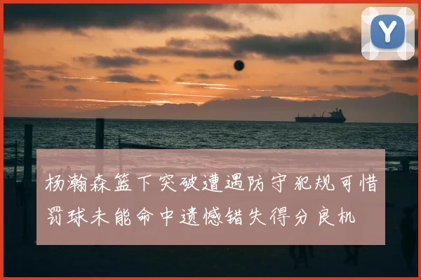 杨瀚森篮下突破遭遇防守犯规可惜罚球未能命中遗憾错失得分良机